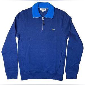 Lacoste Mens Long Sleeve 1/4 Zip Interlock Cotele Sweatshirt - SH3293-51-BXM